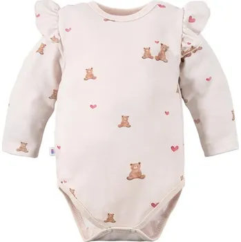 Eevi Body s dlouhým rukávem Hearts&Bears ecru - 74