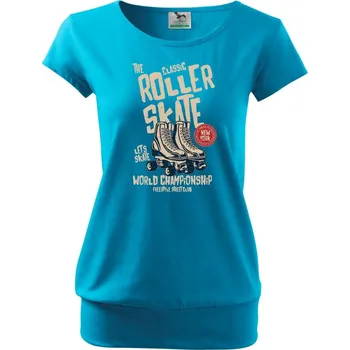Dámské tričko Roller Skate - Volné triko city - L ( Světlý tyrkys )