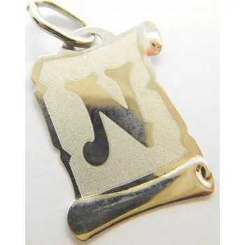 Přívěsek Klenoty Budín Zlatý přívěsek písmenko N v bílém zlatě na pergamenu 585/0,47gr GUPWN-17181 (Klenoty Budín Zlatý přívěsek písmenko N v bílém zlatě na pergamenu 585/0,47gr GUPWN-17181)