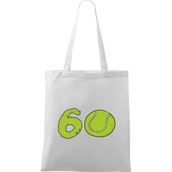 Tenis kulaté narozeniny 60 - Taška bavlněná - 42 x 38 cm ( Bílá )