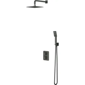 Sprchový set Omnires Parma sprchová sada pod omítku s termostatem s dešťovou sprchou grafitová SYSPM11GR