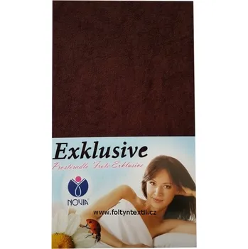 Prostěradlo Forté porstěradlo Novia Exclusive jednolůžko tmavě hnědá