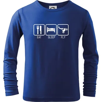 Chlapecké tričko Eat sleep Motocross - freestyle - Triko dětské Long Sleeve - 122 cm/6 let ( Královská modrá )