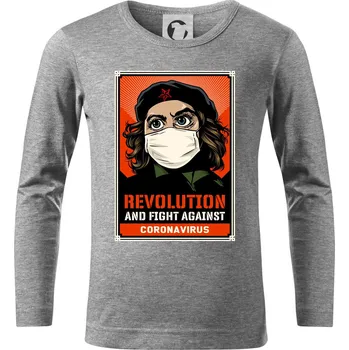 Chlapecké oblečení Corona Revolution & Fight - Triko dětské Long Sleeve - 134 cm/8 let ( Tmavě šedý melír )