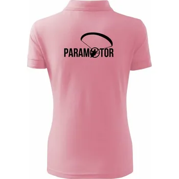 Paramotor nápis - Polokošile dámská Pique Polo - 3XL ( Růžová )
