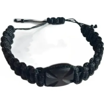 Náramek Pletený Křesťanský Náramek s Rytinou Kříže