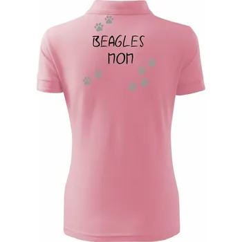 Beagles mom (Bígl) (Reflexní tlapky) - Polokošile dámská Pique Polo - 2XL ( Růžová )