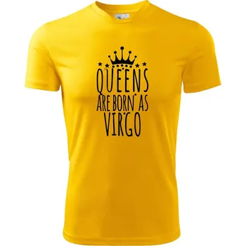 Chlapecké tričko Queens are born as Virgo - Panna - Dětské triko sportovní (dresovina) - 146 cm/10 let ( Žlutá )