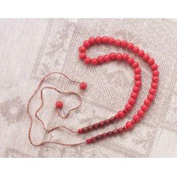 Náhrdelník Korále červené 50 cm