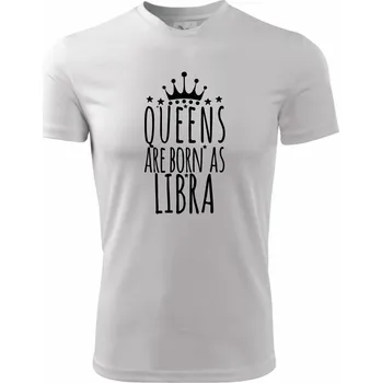 Chlapecké tričko Queens are born as Libra - Váhy - Dětské triko sportovní (dresovina) - 122 cm/6 let ( Bílá )