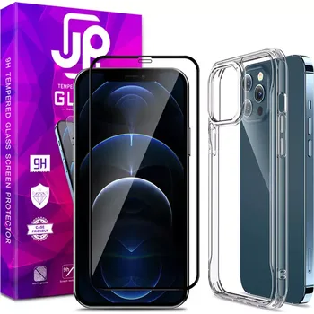JP Dual Pack 3D Tvrzené sklo + průhledný obal, iPhone 12 Pro