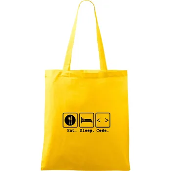 Eat sleep Code - Taška bavlněná - 42 x 38 cm ( Žlutá )