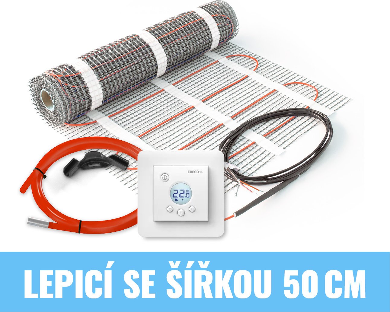 Zvýhodněná sada rohože s termostatem Comfort KIT 15 m2 2250 W 30 m