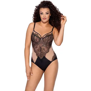 Body Dámské body BD-021 Černá s tělovou - Ava Barva: černá s tělovou, Velikost: 80B
