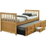 Postel s přistýlkou, 90x200, dub, AUSTIN NEW