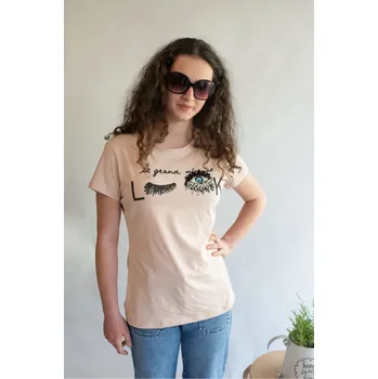 Triko s krátkým rukávem DJ75736 barva: růžová-pudrová, velikost: S/M