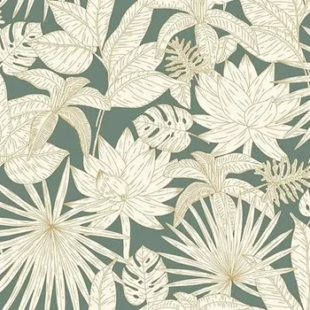 Tapeta Vliesová tapeta Green&Co Hawai listí 0,53x10,05 m