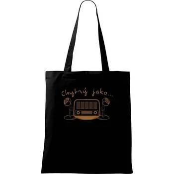 Nákupní taška Chytrý jako rádio - Taška bavlněná - 42 x 38 cm ( Černá )