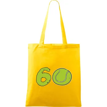 Tenis kulaté narozeniny 60 - Taška bavlněná - 42 x 38 cm ( Žlutá )
