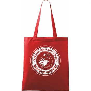 Nákupní taška Wolf smf - Taška bavlněná - 42 x 38 cm ( Červená )