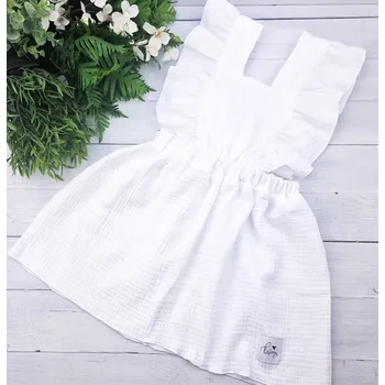 Dívčí šaty Kulišárny Mušelínové LACLOVÉ šaty SNOW VELIKOST: 56( newborn)