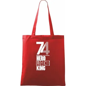 Nákupní taška Hero, Legend, King x Queen 1974 - Taška bavlněná - 42 x 38 cm ( Červená )