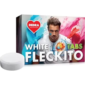 Odstraňovač skvrn DEDRA Tablety na skvrny na bílém prádle WHITE FLECKITO (12 tablet)