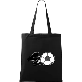 Nákupní taška Fotbal kulaté narozeniny 40 - Taška bavlněná - 42 x 38 cm ( Černá )