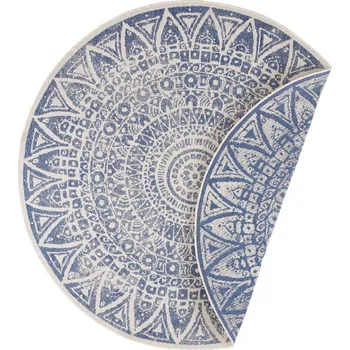 Koberec Kusový koberec Mujkoberec Original Nora 104162 Blue Creme kruh – na ven i na doma, 240x240 (průměr) kruh, modrá, chodba / předsíň, Mujkoberec Original - 1 rok na vrácení + DOPRAVA ZDARMA k Vám i zpět