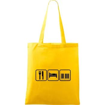 Nákupní taška Eat sleep piano v řadě - Taška bavlněná - 42 x 38 cm ( Žlutá )