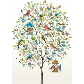 Luxusní přání BUG ART JARO Ptačí strom (Blahopřání v obálce)