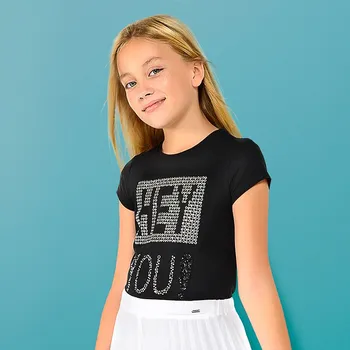 Oblečení a móda Triko MAYORAL černé HEY - 14 let (157)