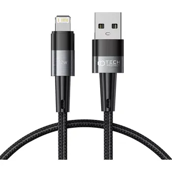 Datový kabel Kabel Tech-Protect UltraBoost YJ-0007 USB-A na Lightning 12W/2,4A 25cm černý/šedý