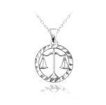 2233 MINET Stříbrný náhrdelník Zodiac znamení VÁHY Délka: 45