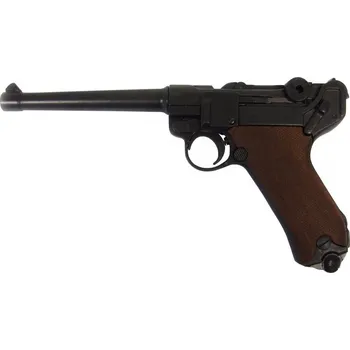Sběratelství Denix Pistole Parabellum Luger P.08, Německo 1898 (s dřevěnou pažbou) + Přívěsek na klíče DENIX
