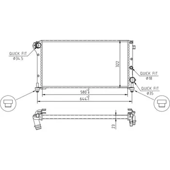 Chladič motoru Chladič, chlazení motoru HART 605 983