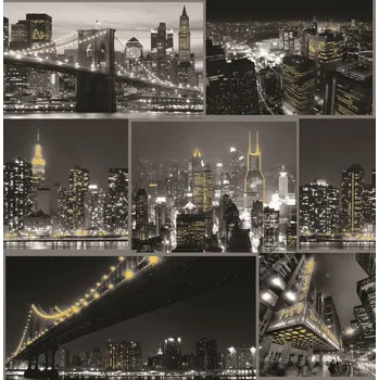 Tapeta Papírová tapeta Noční město, 101696, Fresco City At Night Black, Kids@Home 6, Graham & Brown