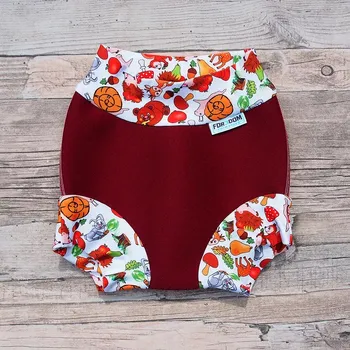 Kojenecké plavky Swim nappy kojenecké neoprenové plavky - Bordó lesní zvířátka M