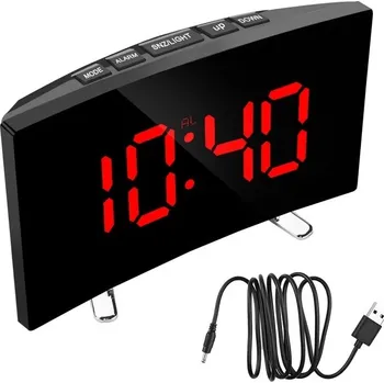 Hodiny Digitální stolní hodiny s velkými číslicemi a LED displejem - Červené