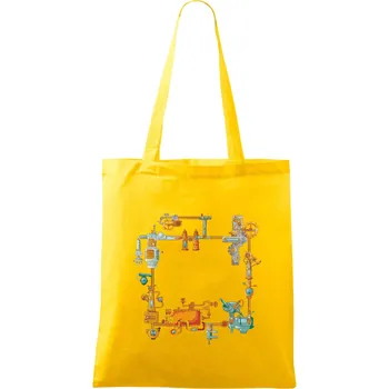 Steampunk barevná sestava - Taška bavlněná - 42 x 38 cm ( Žlutá )
