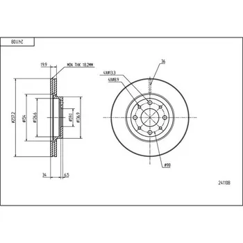 Brzdový kotouč Brzdový kotouč HART 241 108