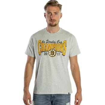 Pánské tričko tričko 47 Brand NHL Boston Bruins Backer '47 Echo - Cinderblock M