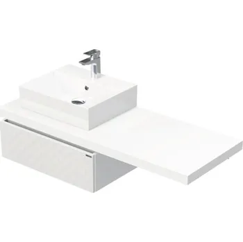 Koupelnový nábytek Koupelnová skříňka s umyvadlem Intedoor DESK 3D bílá matná 130,5 x 44,4 x 50,2 cm DE 54 3D 130 L STORM 1Z B073