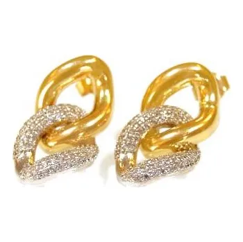 Náušnice 3306 Zlaté proplétané náušnice z bílého a žlutého zlata