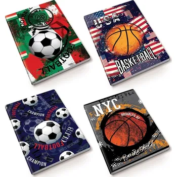sešit A4, měkká obálka, 52listů,80 gr, Kolekce Sport, motiv basketbal USA