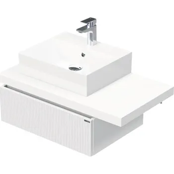 Koupelnový nábytek Koupelnová skříňka s umyvadlem Intedoor DESK 3D bílá matná 90,5 x 44,4 x 50,2 cm DE 54 3D 90 L STORM 1Z A8916