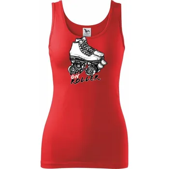 Dámské tričko Lady on roller - Dámské tílko - XL ( Červená )
