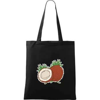 Nákupní taška Kokos - Taška bavlněná - 42 x 38 cm ( Černá )