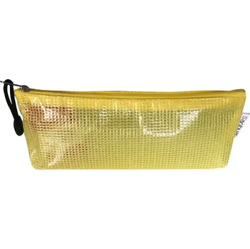 Penál Pouzdro na psací potřeby/drobnosti, žluté, rozměry: 9,5 x 21 x 3 cm