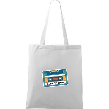Nákupní taška Narozeniny kazeta Best of 1969 - Taška bavlněná - 42 x 38 cm ( Bílá )
